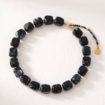 Chunky Square Bead Necklace Light Blue