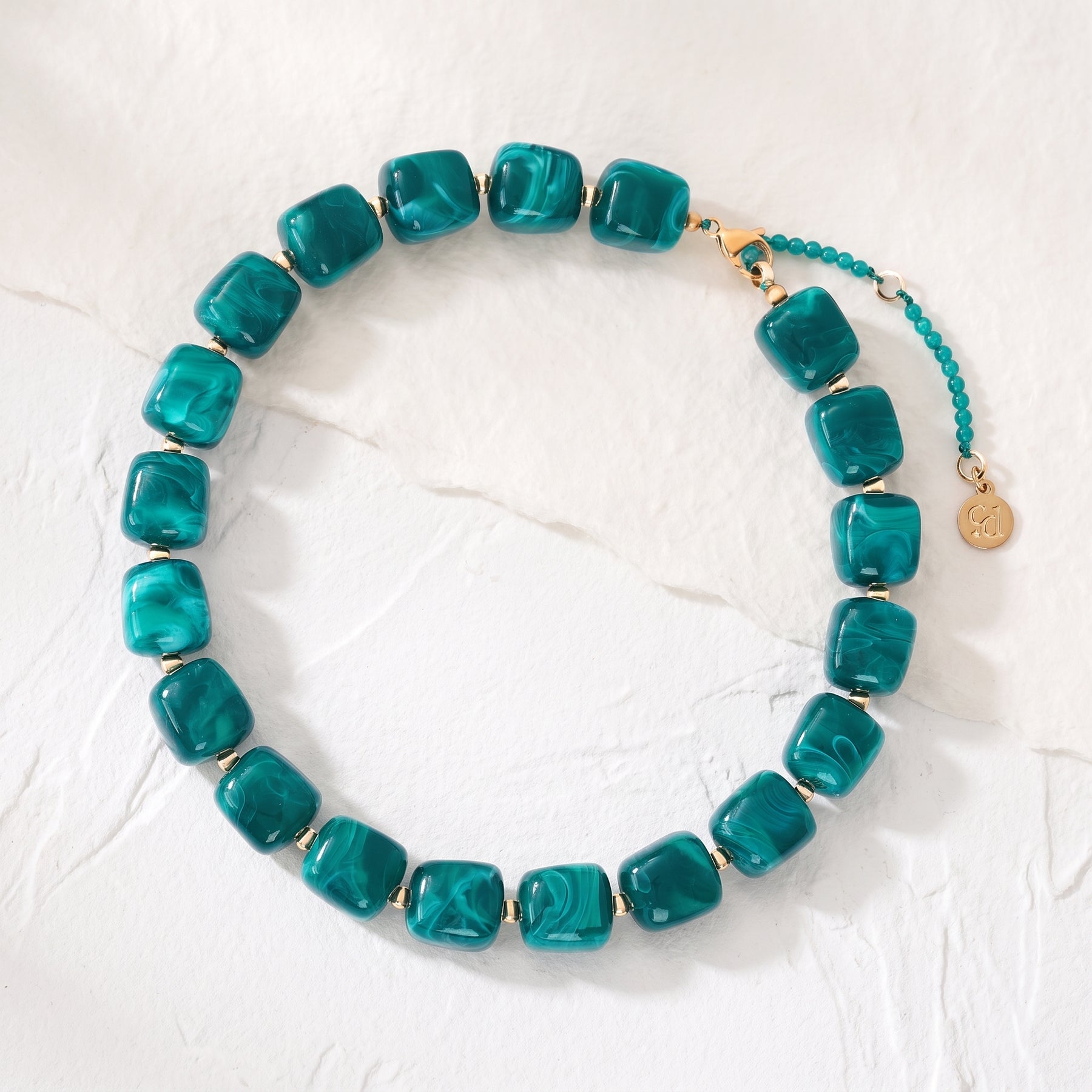 Chunky Square Bead Necklace Autumn
