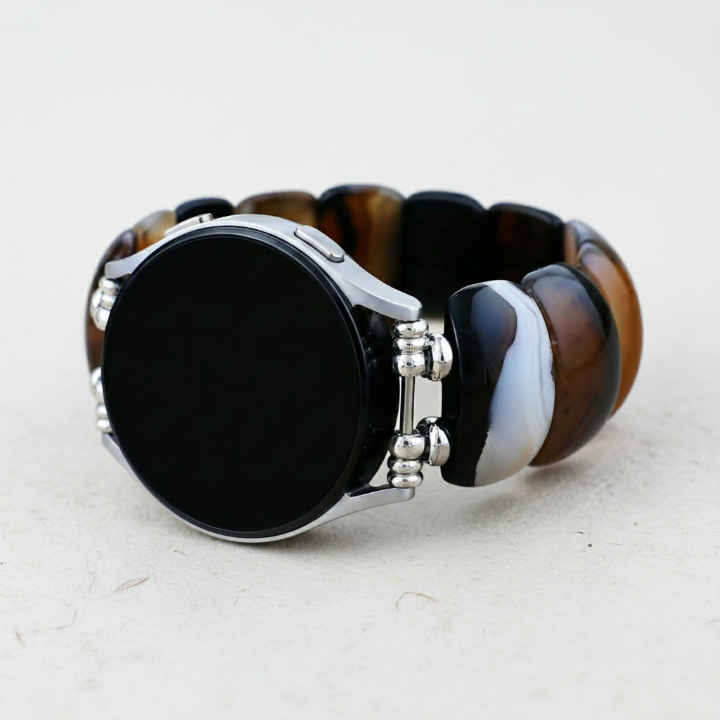 Bohemian Onyx Elegance Stretch Samsung Galaxy Watch Strap