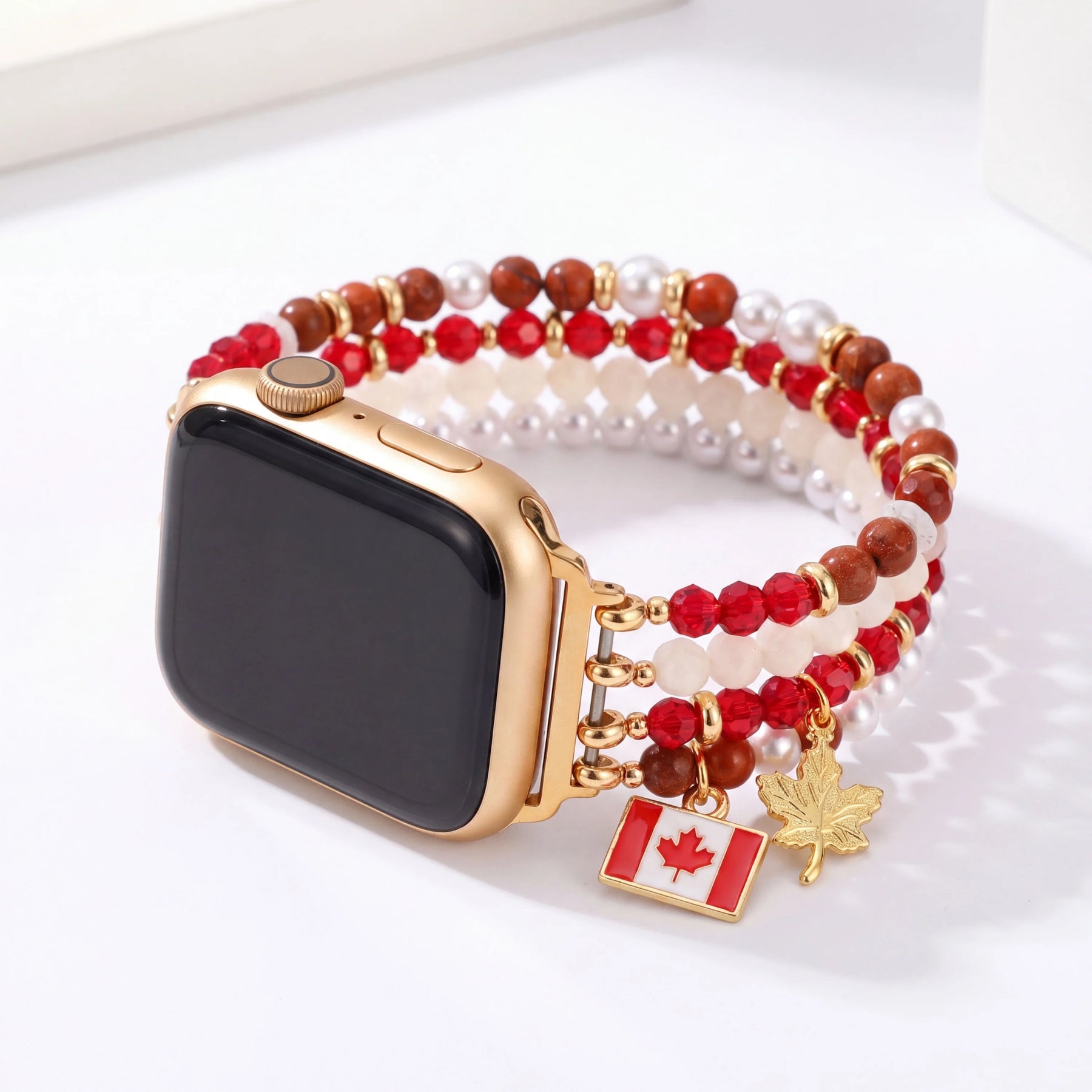 Canada Maple Pearl Stretch Apple Watch Strap