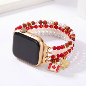 Canada Maple Pearl Stretch Apple Watch Strap