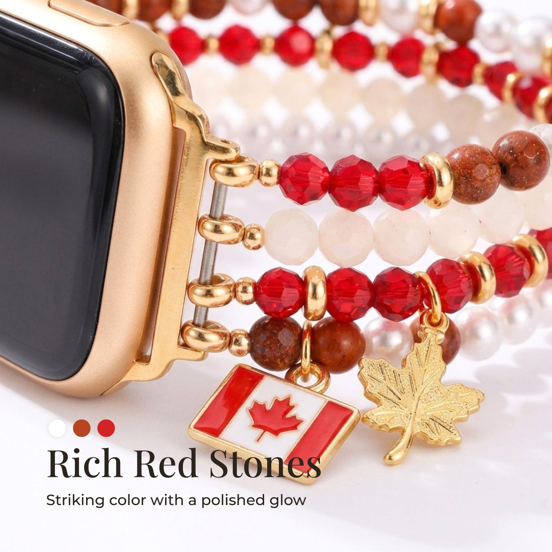 Canada Maple Pearl Stretch Apple Watch Strap