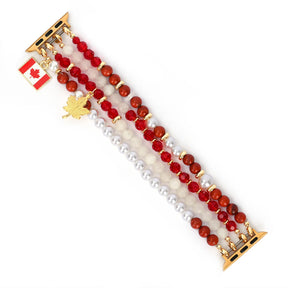 Canada Maple Pearl Stretch Apple Watch Strap