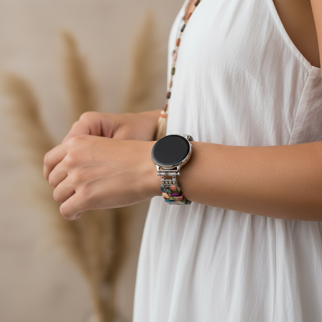 Chic Flower Samsung Galaxy Stretch Watch Strap