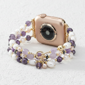 Amethyst Pearl Cluster Stretch Apple Watch Strap