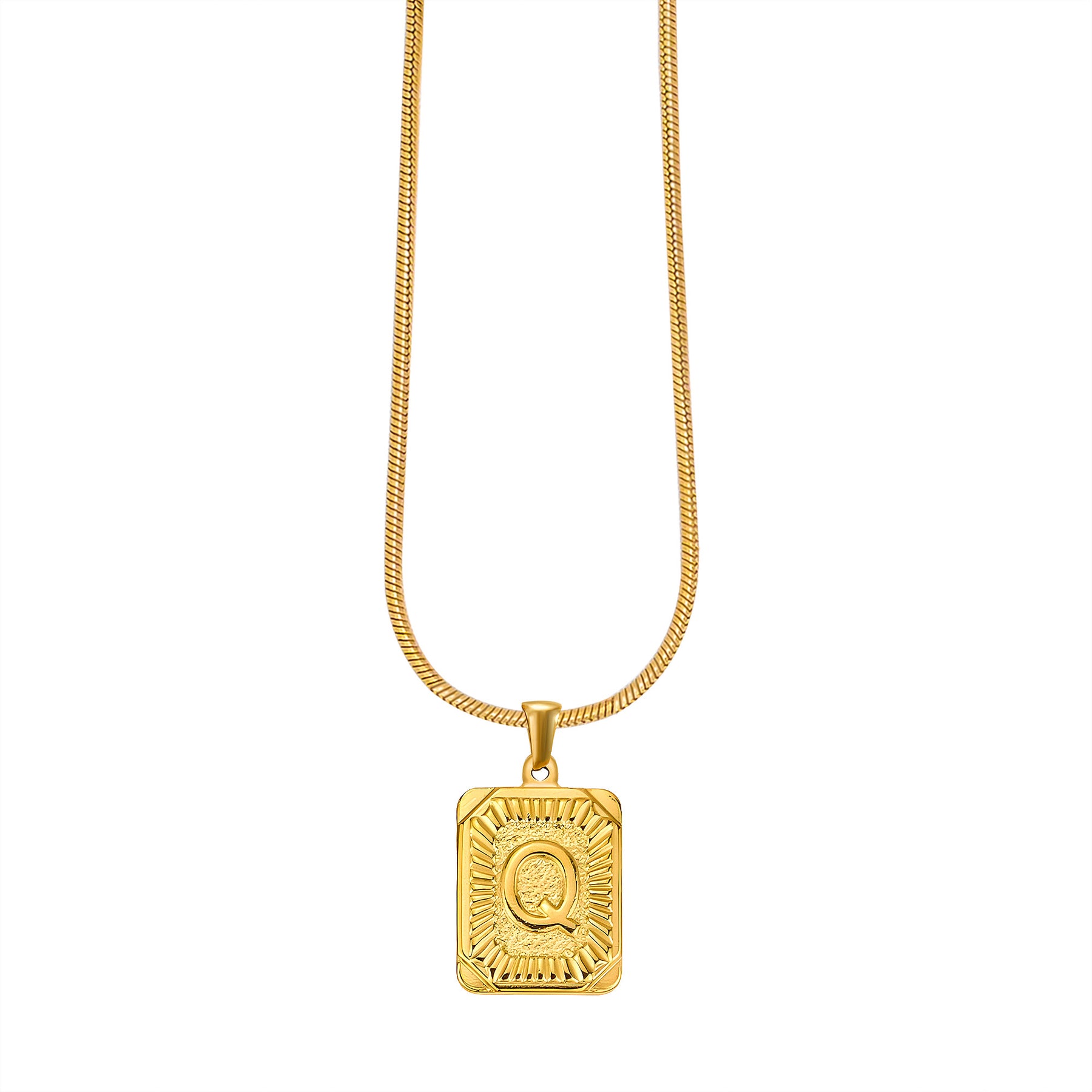 Golden Glow Initial Charm Necklace