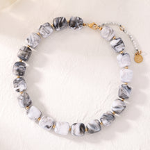 Chunky Square Bead Necklace Autumn