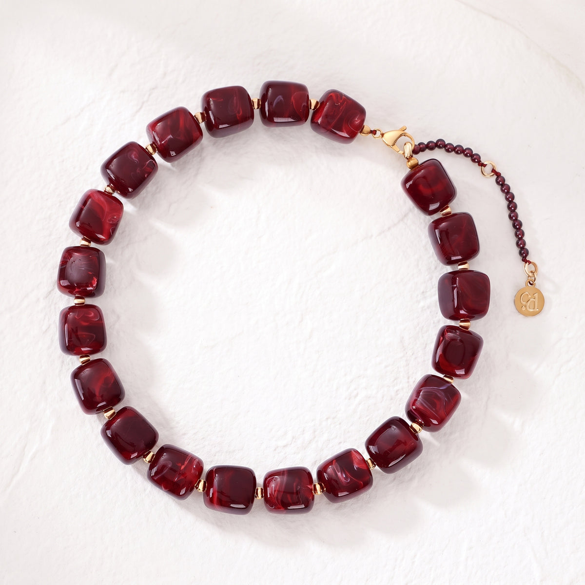 Chunky Square Bead Necklace Autumn