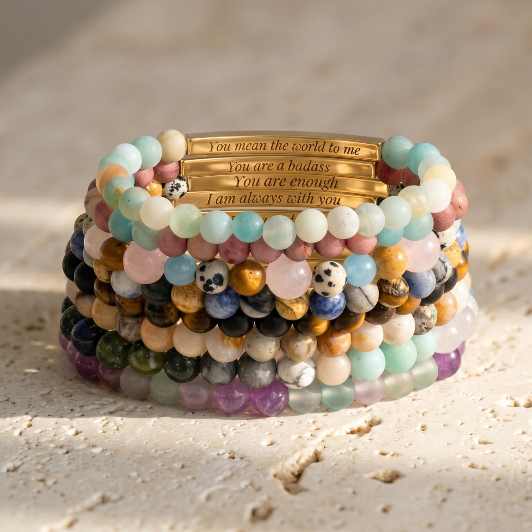 Secret Message Tiger Stone Bracelet