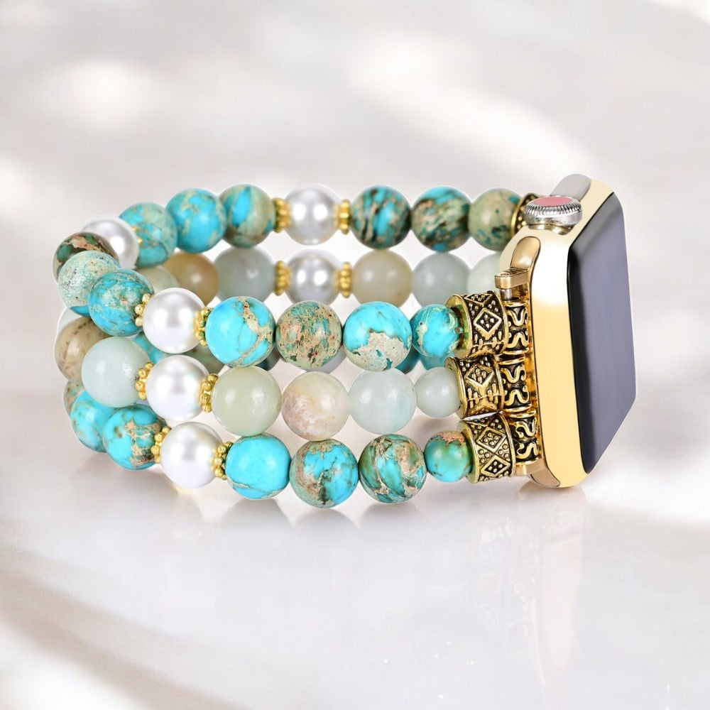 Ocean Breeze Jasper Stretch Watch Strap