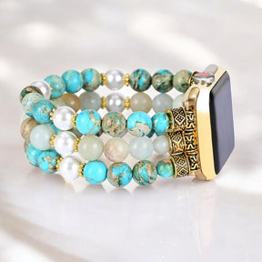 Ocean Breeze Jasper Stretch Watch Strap
