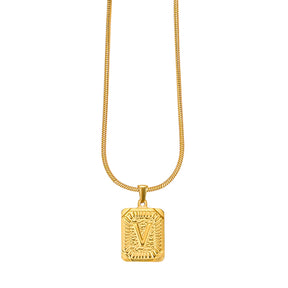 Golden Glow Initial Charm Necklace