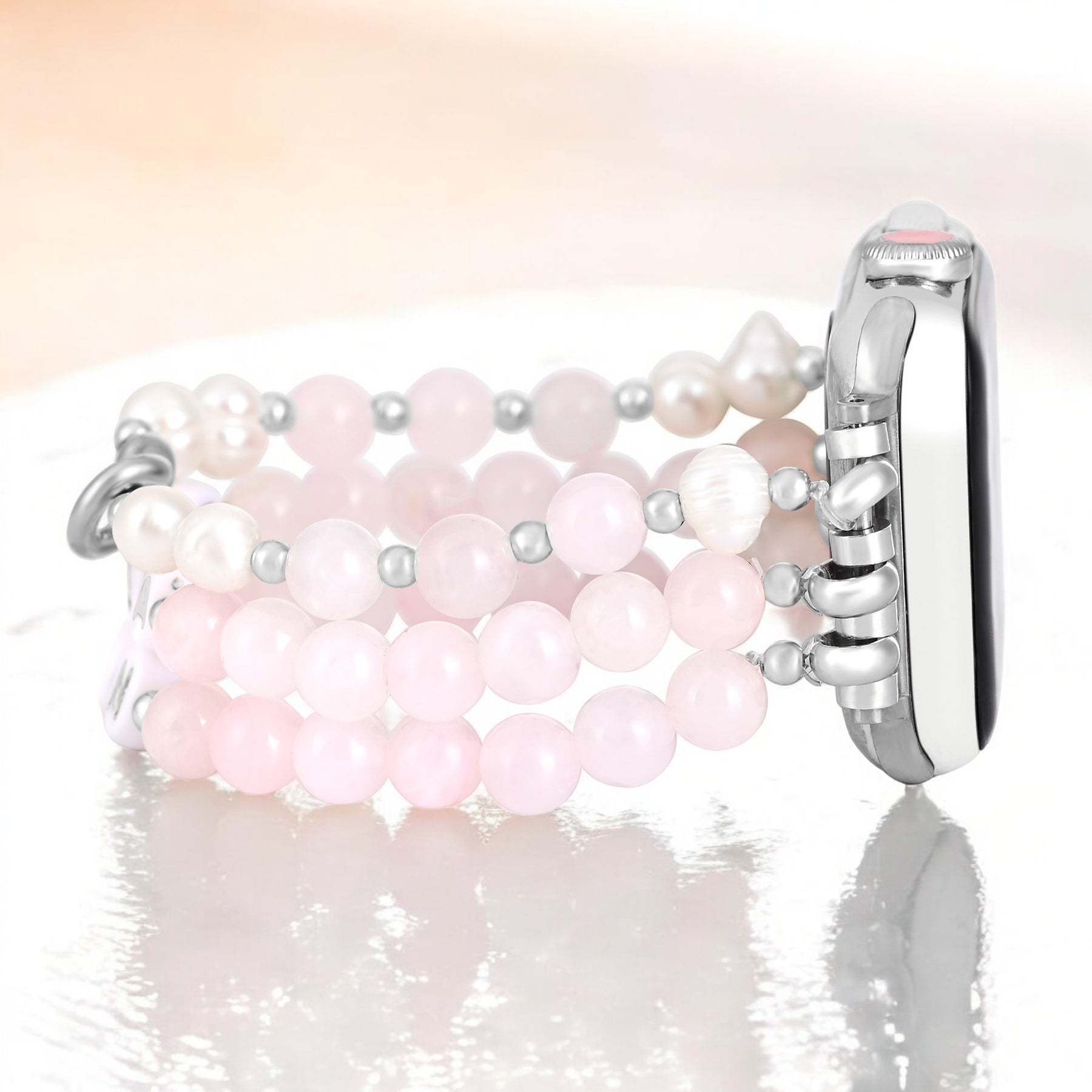 Boss Mom Rose Quartz Stretch Apple Watch Strap
