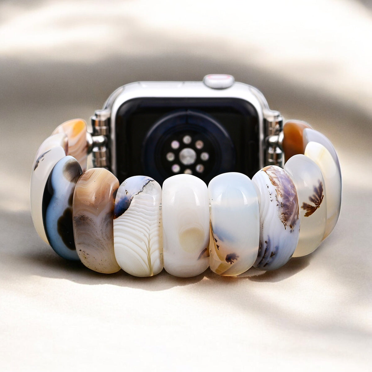 Ivory Dune Agate Stretch Apple Watch Strap