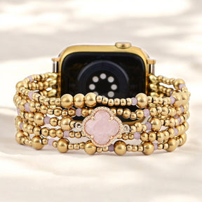 Enchanted Rose Quartz Elegance Stretch Apple Watch Strap