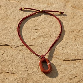 Suede Redstone Serenity Necklace