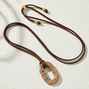 Suede Picture Stone Serenity Necklace