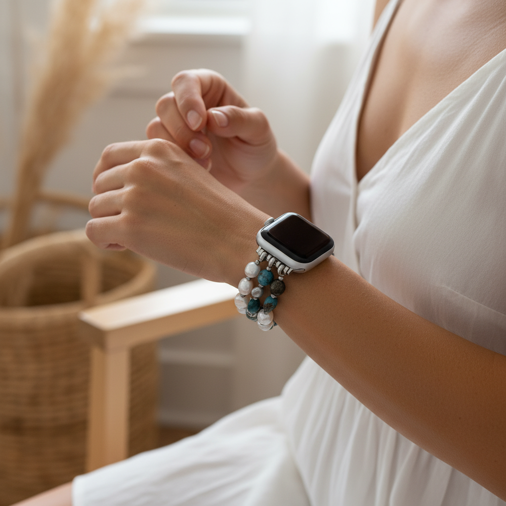 Bohemian Frost Stretch Apple Watch Strap