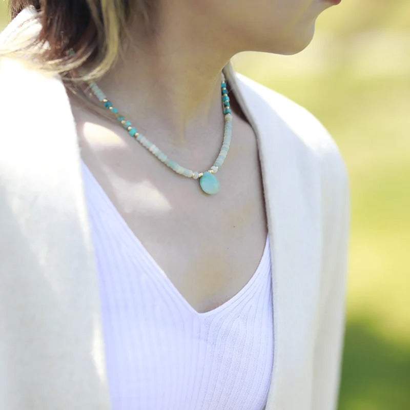 Coastal Chic Amazonite Choker Necklace