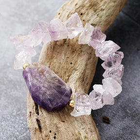 Amethyst Haze Boho Elastic Bangle